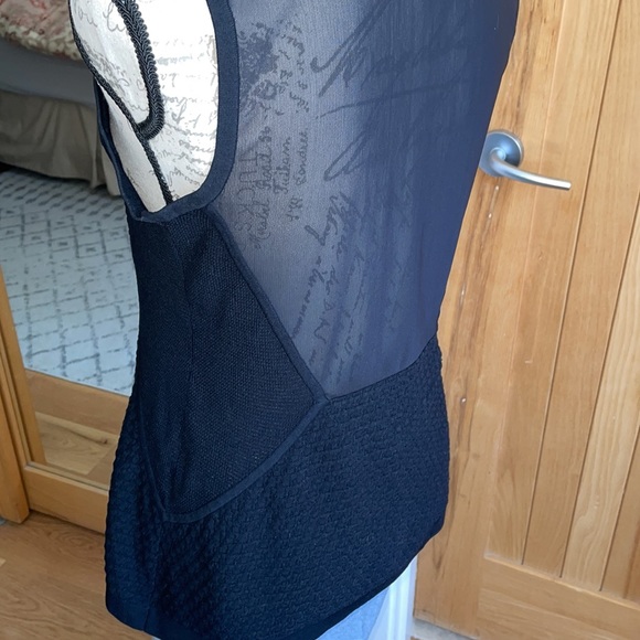 NWOT Rag & Bone black textured knit sleeveless top with mesh back on top half. L - Picture 9 of 13